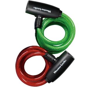 Master Lock Bike Lock Cables with Key, Blue, Green, and Red 2-Pack of Keyed-Alike Bicycle Cable Locks, 6 ft. Long, 8127TRI