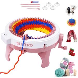 SENTRO Knitting Machine 48 Needles, Smart Knitting Crochet Machine, Double Knit Loom Machine Kit,Knitting & Crochet Kit for Beginners,Adult/Children's Set DIY Knitting Loom Machine (48 NeedlesA)