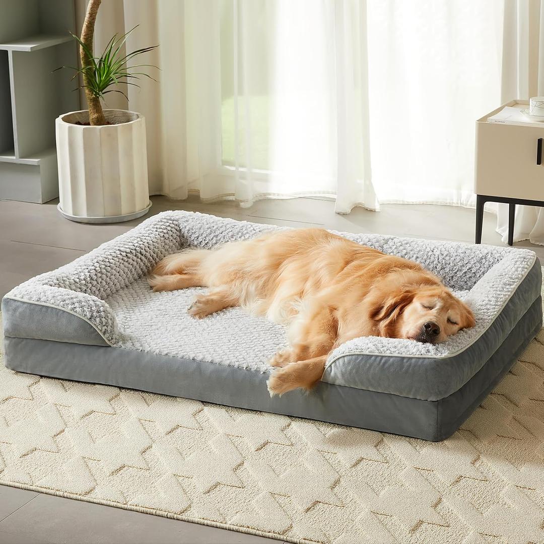 Washable Orthopedic Dog Bed for Extra Large Dogs, Egg Crate Foam Bed