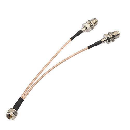 Superbat F-Type Splitter Cable F Male to F Dual Female Coax Splitter Cable V-Type F Type TV Splitter Cable Satellite 75ohm 15cm(6 inches)