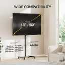 AM alphamount TV Floor Stand for 13-50 inch Flat/Curved TVs up to 44 lbs, 8 Level Height Adjustable Monitor Floor TV Stand with VESA 200x200, Portable TV Mount Stand for Living Room, Bedroom, Office