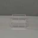 Clear Acrylic Cotton Swab Ball Holder Qtip Organizer with Lid 2-Grid Canister for Make Up Pads, Floss Picks, Vanity Storage,Bath Salts, Cosmetics, Home Bathroom Decor (DP004) (Double Grid : 5.9" x 4.53" x 3.94")