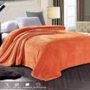 Exclusivo Mezcla Fleece Bed Blanket Queen Size, Super Soft and Warm Blankets for Couch, Sofa and Bed Waffle Textured, Cozy, Fuzzy and Lightweight (Burnt Orange, 90x90 Inches)