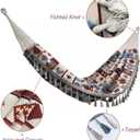 Double Boho Macrame Hammock with Tassels, Portable Patio Hammock with Carry Bag for Poolside, Camping, Porch Patio, Bedroom, Balcony, OutdoorIndoor59''*79''