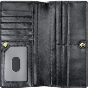 Airkit Slim Women's Wallet, Thin RFID Blocking Wallet for Ladies, Minimalist Credit Card Holder with Zipper Pocket, Glossy Black