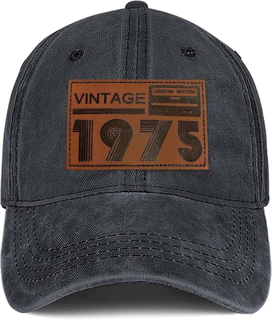 50th Birthday Gifts for Men Women 1975 Hats Vintage 1975 Baseball Cap for 50 Year Old Birthday Gifts Fathers Mothers Day (One Size)