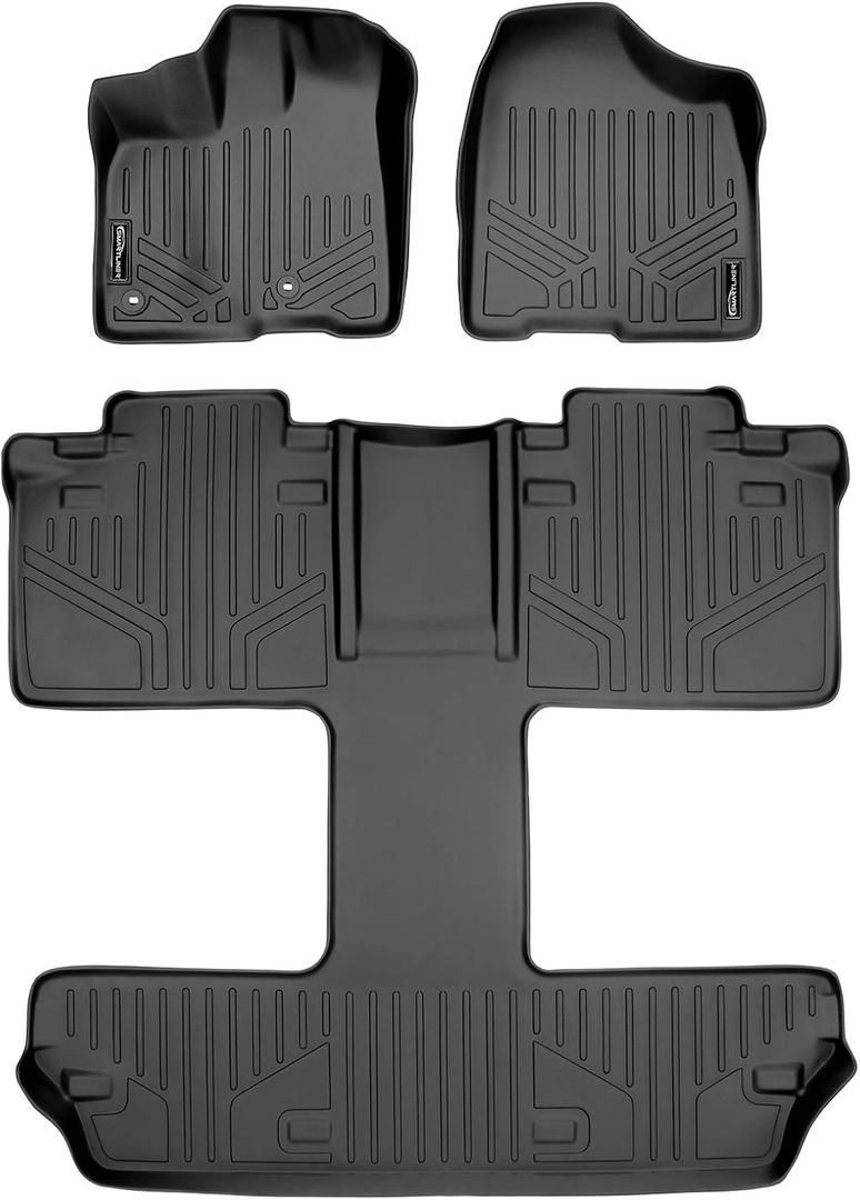 SMARTLINER Custom Fit Floor Mats 3 Row Liner Set Compatible with 2013-2020 Toyota Sienna