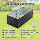 Thanaddo Galvanized Raised Garden Bed 6x3x2ft Outdoor Planter Box Galvanized Steel Garden Bed Kit for Vegetables, Flowers, Herbs and Succulents Black