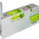 Solid aluminum alloy small level ruler tilt angle measurement portable mini adjustable horizontal bubble magnetic function universal bubble (120 * 50 * 20mm)