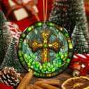 7 x Irish Ornament 2025, Celtic Cross Ornament with Shamrocks  Irish Faith Home Dcor, Easter Gift, Catholic Keepsake Symbol of Faith & Blessings