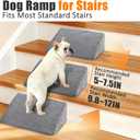 Dog Ramp for Stairs for Small & Senior Dogs and Cats – NonSlip Stair Wedges for Dogs with Gentle Slope, Pet Ramp with Washable Cover & SelfSticky Pads for Safe Climbing (Gray, 6 Pack)