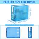 8 Pack TSA Approved Travel Toiletry Bags Frosted Translucent Leak-proof Cosmetic Makeup Bags for Women Men Travel Organizer Airport Security (Blue,8.5 x 6.3 x 2.9 Inch)