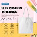 Joyclub 10 Pack Canvas Tote Bags Bulk Sublimation Blanks Tote Bags Polyester Medium Reusable Grocery Cloth Shopping Bags for Heat Transfer Tie Dye Advertising Painting Crafting DIY Gift