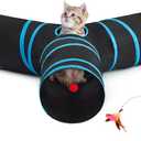 Tempcore 3-Way Collapsible Cat Tube Toys, Indoor Cat Tunnels with Peek Hole Toy Ball, Large Size