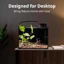 NICREW 2.5 Gallon Nano Nature Aquarium Kit, Ultra-Clear Rimless Desktop Fish Tank with Light, Filter, Gravel and Rock, Perfect for Small Fish, Shrimp, or Betta, Complete Version, Black