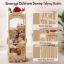 Stuffed Animal Storage,Christmas Reindeer Stuffed Animal Organizer, Movable Stuffed Animal Holder with Elastic Cords for Nursery Playroom Kidroom Bedroom