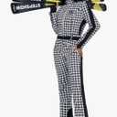 HOTIAN Women One Piece Ski Suits Slim Fit Overalls Jumpsuits Waterproof Winter Outdoor Snowboard Snow Suits (S, Hounds Tooth)