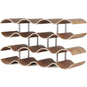 4-Tier Wine Rack Countertop, 14 Bottles Wooden Wine Holder Inserts for Cabinet, Freestanding Wine Shelf Storage Organizer for Bar or Pantry