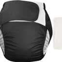 WEEOATAR Unisex Reusable Adult Cloth Diaper,Washable Swim Nappies,Adjustable Incontinence Pocket Diaper with Magic Stickers,Protective Underwear for Seniors,Disability,Postpartum(Black) One Size