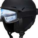 Ski Helmet Snow Snowboard Helmet for Adults, Adjustable Snowboarding Helmets DXH-811 with Goggles for Snow Sport Men and Women (Large)