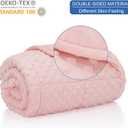 Huloo Sleep Weighted Blanket Twin 12lbs for Adult(48"72",Pink) Breathable Soft Minky Weighted Throw Blanket for All Season,Heavy Blanket with Premium Glass Beads