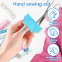 2 x 250 PCS Big Eye Steel Sewing Needles Kit, Stainless Steel for Hand Sewing with 12 Colors Thread, Sewing Edge Guide (3mm/4mm), Seam Ripper, Thimble, and Measuring Tape
