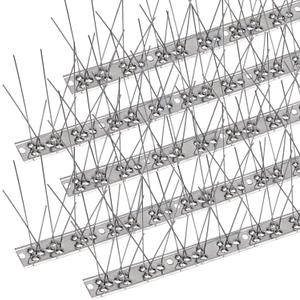 Hausse Stainless Steel Bird Spikes 10 Pack, Squirrel Small Birds Pigeons Crows and Woodpeckers Deterrent Devices Bird Repellent Spikes, Assemble Easily Covers 10 Feet for Outdoor Wall Fence