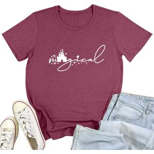 MAXTREE Women Cute Graphic Tees Summer Tee Shirts (L)