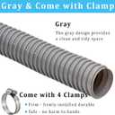 Dust Collection Hose 2 in × 20ft Heavy Duty Gray Flexible PVC Suction Pipe