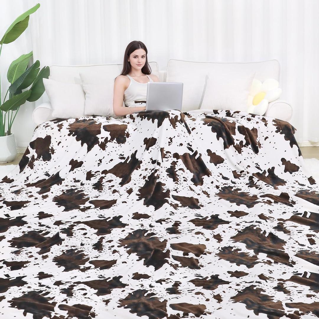 Fleece King Blanket for Couch Black and White Soft Bed Blanket 90x108inch Plush Cozy Lightweight King Size Fuzzy Large Throw Blanket