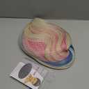 Qaccf Long Curly Blue Pink Blond Color Middle Parting Halloween Cosplay Women Wig (Mix)