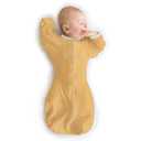SwaddleDesigns Transitional Swaddle Sack, Arms Up Half-Length Sleeves & Mitten Cuffs, Swaddle for Newborn Transition to Baby Sleep Sack Wearable Blanket, Small, 0-3 Month, 6-14 lb, Heathered Gold