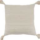 SARO LIFESTYLE Thea Collection Shimmer Line Design Throw Pillow Cover, 22", Natural (22" x 22" (Pack of 1), 717)
