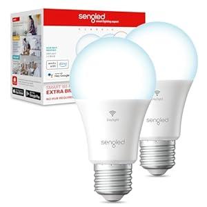 Sengled Smart Light Bulbs, 100W Equivalent WiFi Light Bulb, 1500LM High Brightness Smart Bulbs That Work with Alexa Google, Dimmable A19 Daylight 5000K Alexa Light Bulb, CRI>90, No Hub Required, 2Pack