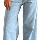 Women's Wide Leg Boyfriend Denim Pants - Low Rise Baggy Casual Loose Jeans - Y2K E-Girl Style, XS