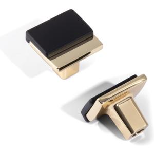 10 Pack Black and Gold Handles for Drawer 2 Tone Cabinet Handles Black Cabinet Pulls Kitchen Drawer Handles Matched Knobs
