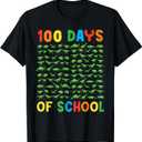 100 Days of School 100th Day Dino Dinosaur Kids T-Shirt 4T (Black)
