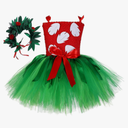 Tutu Dreams Summer Hawaiian Red Green Tutu Dress for Girls 1-12Y with Tropical Fern Leaf Headband Birthday Party Gifts