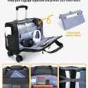 Ponhog Rolling Laptop Bag - Rolling Briefcase with 4 Spinner Wheels, 15.6 Inch 1680D Nylon Water Resistant Computer Bag for Men and Women Work Travel, Black (Black, 15.6in)
