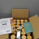 EDELHAUS Square Spice Jars with Bamboo Wooden Lid (Pack of 24) Spice Jars with Shaker Insert and 240 Labels - Bamboo Lid Glass Container for Spice Organisation [4.3 in  1.8 in]