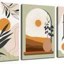 Bohemian Wall Art for Bedroom Boho Plant Bathroom Wall Decor for Living Room 3 Piece Canvas Wall Art for Office Size 12 x 17.5 Inch 3 Panels