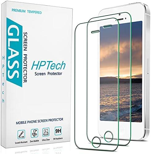 HPTech 2-Pack Tempered Glass For iPhone SE 2016, iPhone 5S, iPhone 5, iPhone 5C 4.0 Inch Screen Protector, Easy to Install, Bubble Free, 9H Hardness