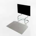 zeitgeist TV Stand Modern Minimalist Glass Shelf Floor Stand Metal up to 65 inch for Living Room Corner Height Adjustable Mount with HDMI, Antenna, Power Cables pre-Installed Chrome/Silver, 25.59 inches x 19.69 inches x 37.40 inches