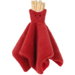Apricot Lamb French Fries Soft Loveys for Babies, Security Blanket for Baby Boy and Girl, 14x14 Inches for Infant and Toddlers