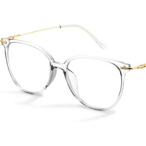 Gaoye Blue Light Blocking Glasses - Trending Round TR90 Frames, Metal Arms, UV400 Protection - Matching Soft Case
