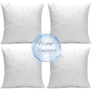 Ashler 20 x 20 Outdoor Pillows, Waterproof Inserts Set of 3 Water Resistant Throw Pillow Inserts, Hypoallergenic Pillows for Patio, Bench, Garden, Indoor Outdoor Summer Decorative