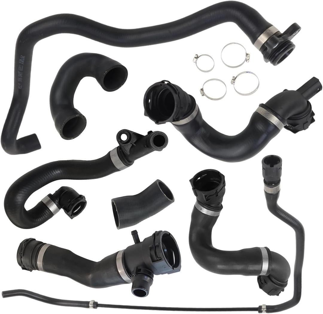 (12Pcs) Coolant Water Pipe System Kit for BMW N51 128i 325i 328i 330i 2006-2013, Radiator Coolant Water Hoses Replaces 11537516414 11537545890 17127618510 17127531579 17117524710, See Fit!
