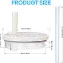 SAVORI 40 oz Tumbler Flip Straw Lid Replacement fit for Stanley Quencher H2.0, Rhinestone 40 oz Leak Proof Lid for Stanley Tumber, Non Spill Lids for Stanley Cup (Cream-White Rhinestone, 40 oz)