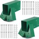 Duraaamo 2 Pcs Swing Set Brackets A Frame Hardware Kit for Outdoor,Green