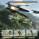 SNMUMU New Apache RC Helicopter - 2.4GHz Remote Control Helicopter with Altitude Hold, LED Lights, 2 Speed Modes, One Key Takeoff/Landing, Best Gifts for Kids 6 Years + & Adults (Camouflage)